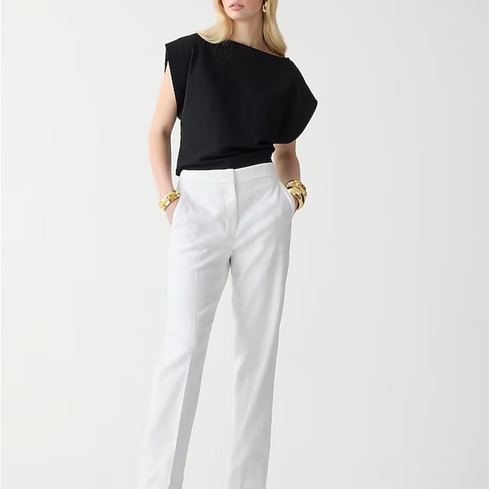 J Crew Kate straight leg pant in stretch linen blend